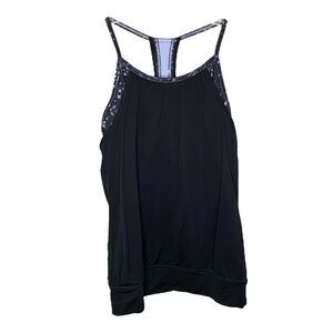 Ivivva Black Purple Built-In Bra Racerback Tank Top Size 12